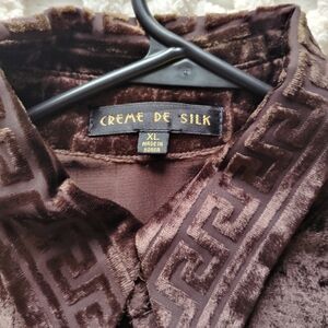 Creme De Silk Brown Velvet Shirt
